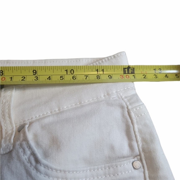 Topshop Moto Leigh White Raw Hem Skinny Jeans Denim Size 25 - Picture 5 of 10